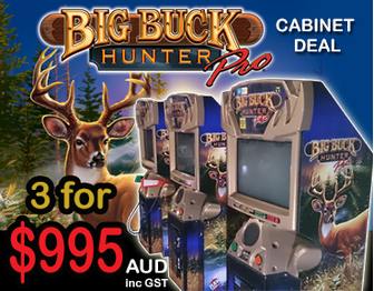 Big Buck Hunter Cabinet Deal - 3 for $995aud inc GST