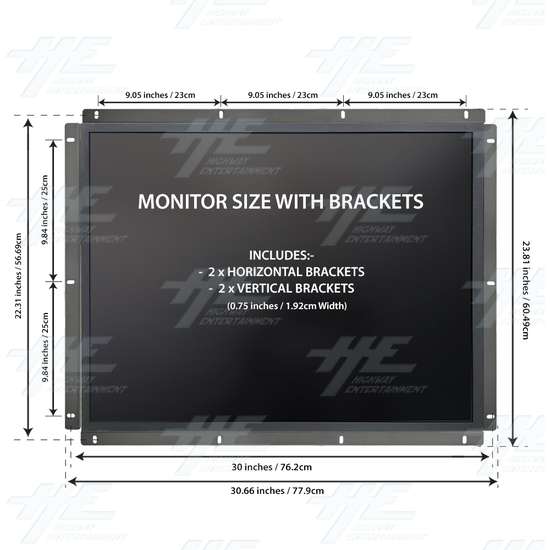35 inch 4x3 LCD Monitor for Arcade Machine 2880x2160 (with Bonuses) - 35 inch 4x3 LCD Monitor for Arcade Machine 2880x2160 Dimensions