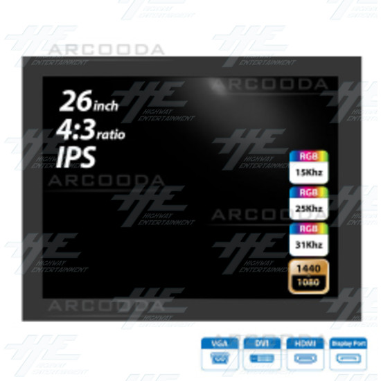 26 inch 4x3 LCD Monitor for Arcade Machine 1440x1080 - 1
