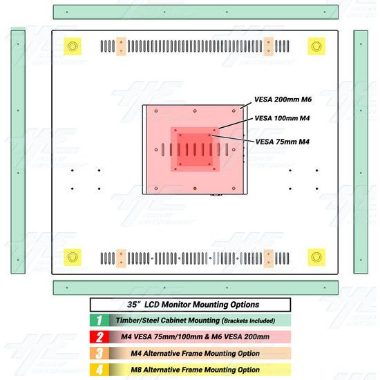35 inch 4x3 LCD Monitor for Arcade Machine 1440x1080 - 3