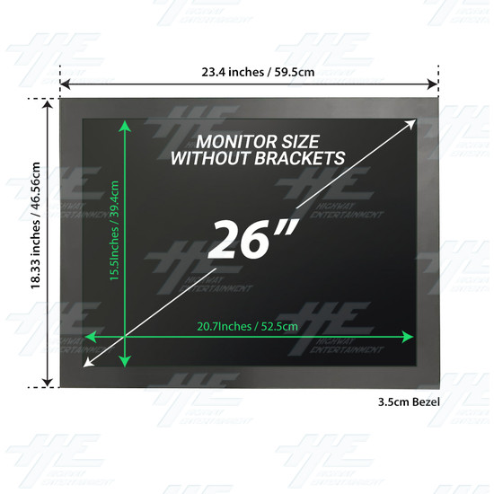 26 inch 4x3 LCD Monitor for Arcade Machine 1440x1080 (with Bonuses) - 26-Inch-LCD-Arcade-Monitor-Size-Without-Brackets