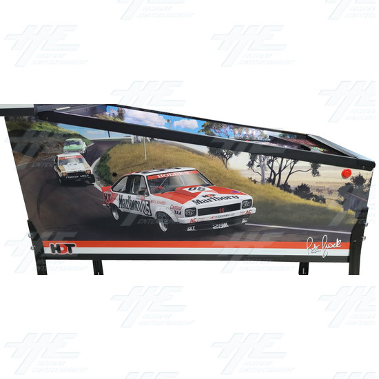 Peter Brock King of the Mountain Pinball Machine - Peter Brock 79 Holden Torana Edition - Left View Side Art