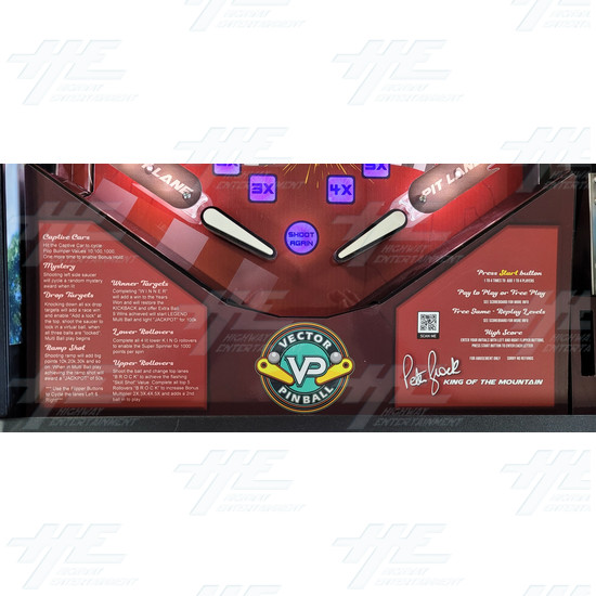 Peter Brock King of the Mountain Pinball Machine - Peter Brock King of the Mountain - Playfield Card