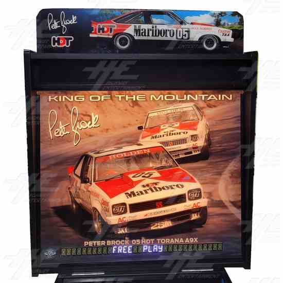Peter Brock King of the Mountain Pinball Machine - Peter Brock 79 Holden Torana Edition - Backglass