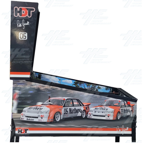 Peter Brock King of the Mountain Pinball Machine - Peter Brock 84 Holden VK Commodore Edition- Left View 