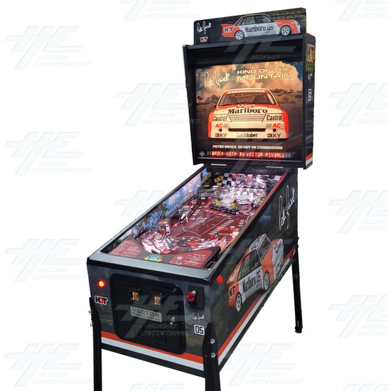 Peter Brock King of the Mountain Pinball Machine - Peter Brock 84 Holden VK Commodore Edition- Angle View 1