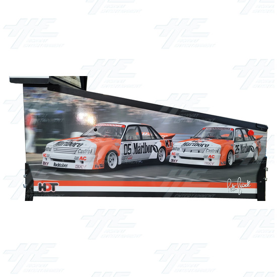 Peter Brock King of the Mountain Pinball Machine - Peter Brock 84 Holden VK Commodore Edition- Left Side Art