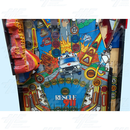 Rescue 911 Pinball Machine Playfield - Rescue 911 - Centre Playfield View 2